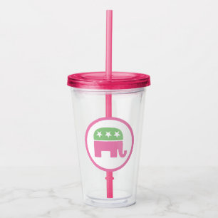Pastel Rosa och Grönt Republican Elephant Take Away Mugg