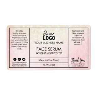 Pastel Rosa och Guld Ansikte Serum Fraktsedel