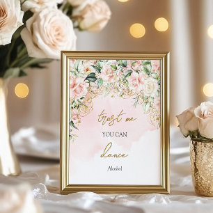 Pastel rosa och guld Trust mig att du kan dansa Poster