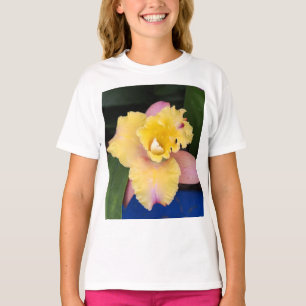 Pastel Rosa och Gult Orchid T Shirt