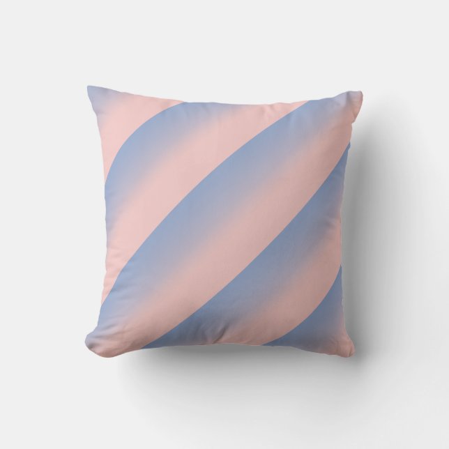 Pastel Rosa och Himlar Blue stripe Mbre Kudde (Framsida)