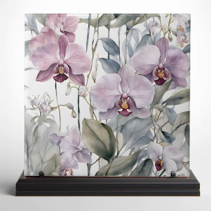 Pastel Rosa och Lila Lavender Orchid Blooms Kakelplatta