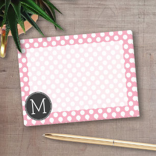 Pastel Rosa och svart Polka dots Anpassningsbar Mo Post-it Block