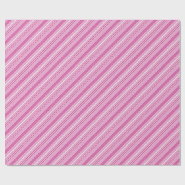 Pastel Rosa och White Candy cane Rand Presentpapper (Platt)