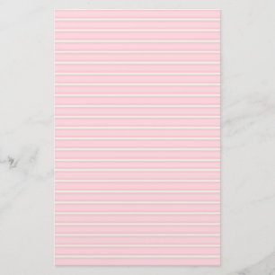 Pastel Rosa och White Stripe Stationery Papper