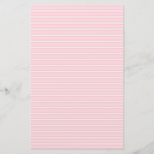 Pastel Rosa och White Stripe Stationery Papper (Framsida)