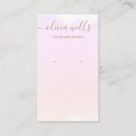Pastel Rosa Ombre Watercolor Earring Visning Buss Visitkort