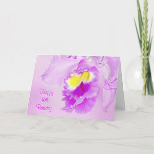 Pastel Rosa Orchid 16:e Grattis på födelsedagen Kort
