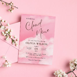 Pastel Rosa på Cloud 9-Möhippa Inbjudningar