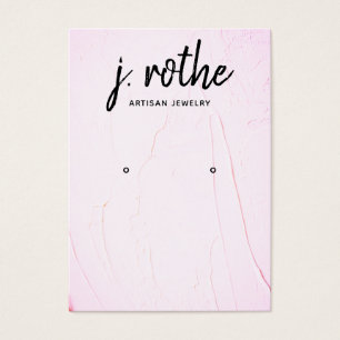 Pastel Rosa Paint Earring Jewelry Visning Visitkort