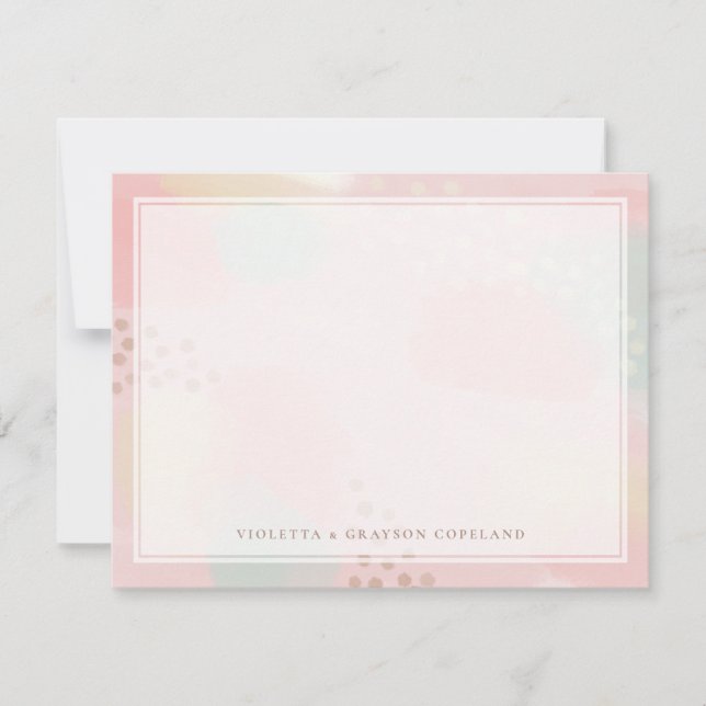 Pastel Rosa Peach Abstrakt Art Tack (Framsida)