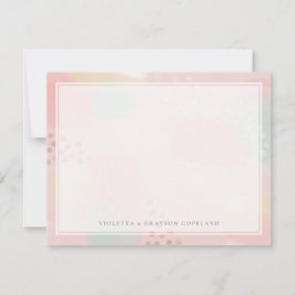 Pastel Rosa Peach Abstrakt Art Tack Kort