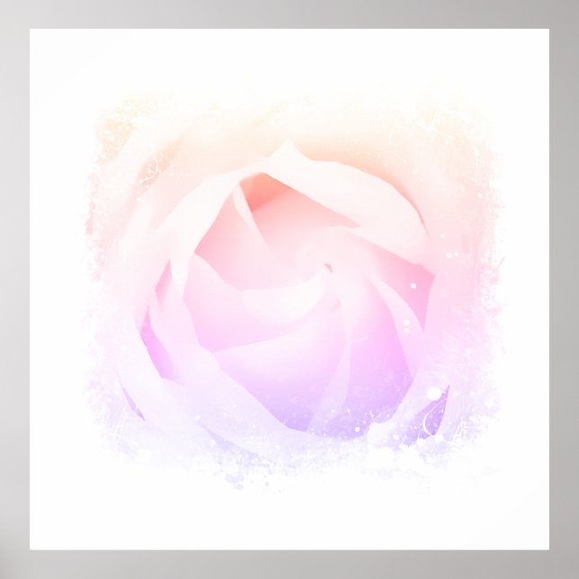 *~* Pastel Rosa Peach Ro Blommigt AR8 Art Poster (Framsidan)