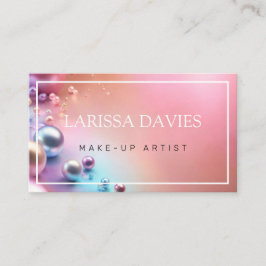 Pastel rosa pearl shiny make-up artist visitkort