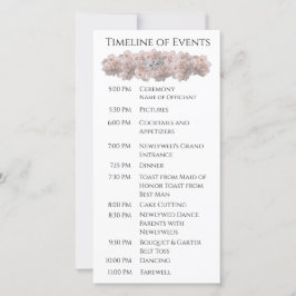 Pastel Rosa Peony-Bröllop Ringar-Bröllopsprogram-