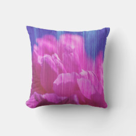 Pastel Rosa Peony Flowers Himlar Cushion Dekorativ Kudde