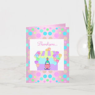 PASTEL ROSA POLKA DOT CIRCUS TACK DU CARD KORT
