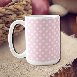 Pastel Rosa polka dots Kaffemugg