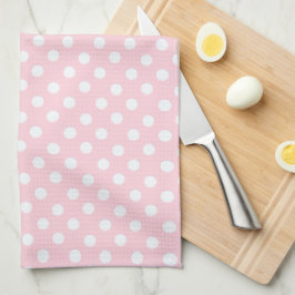 Pastel Rosa polka dots Kitchen Towel Kökshandduk