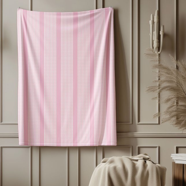 Pastel Rosa Pput Throw Sweet Mysigt accent Fleecefilt (Pastel Pink Plaid Throw Sweet Cozy Accent Fleece Blanket)