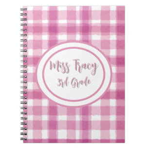 Pastel Rosa Psted Anpassningsbar Notebook Anteckningsbok
