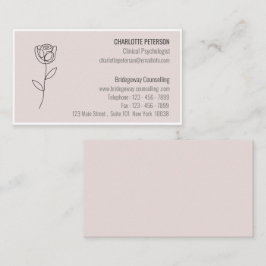 Pastel Rosa Psycholog & Counselor Visitkort