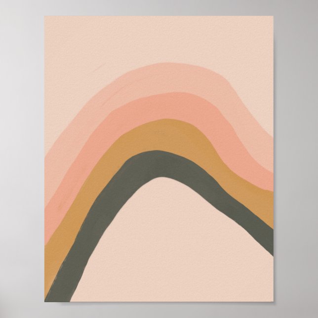 Pastel  Rosa Rainbow Bedroom Home Decor Poster (Framsidan)