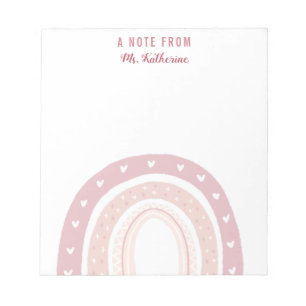 Pastel Rosa Rainbow Boho Anteckningsblock