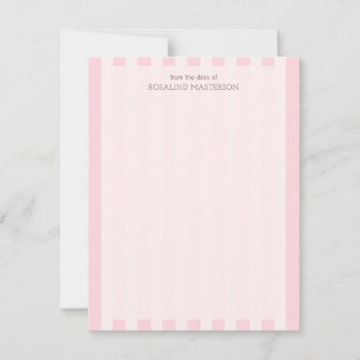 Pastel Rosa Rand Elegant Monogram Anteckningskort