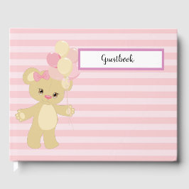 PASTEL ROSA RAND MED TAN NALLE & BALLOONER GÄSTBÖCKER