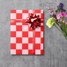 Pastel Rosa Red Checkerboard-Vintage