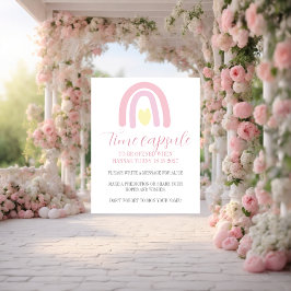 Pastel rosa regnbåge 1:a födelsedagstidskapsel Kap Poster