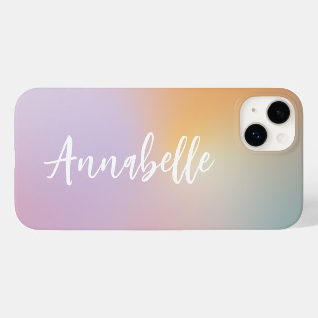 Pastel rosa regnbåge, enkelt monogram (Baksida (horisontell))