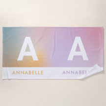 Pastel rosa regnbåge, enkelt monogram
