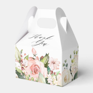 Pastel Rosa Ro Blommigt Botaniska Bröllop Presentaskar