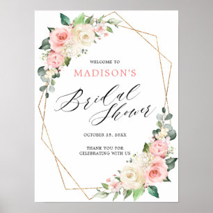 Pastel Rosa  Ro Blommigt Möhippa Poster