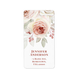 Pastel Rosa Romantic Ro på Vita Bröllop Adressetikett