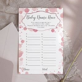 Pastel Rosa ros Baby Namn Tävling Girly Shower Gam