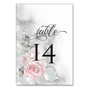 Pastel Rosa ros BarefootBride™ Bordsnummer
