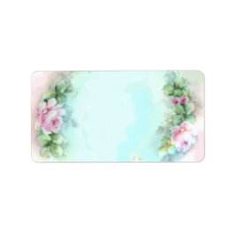 Pastel Rosa ros-etiketter Adressetikett