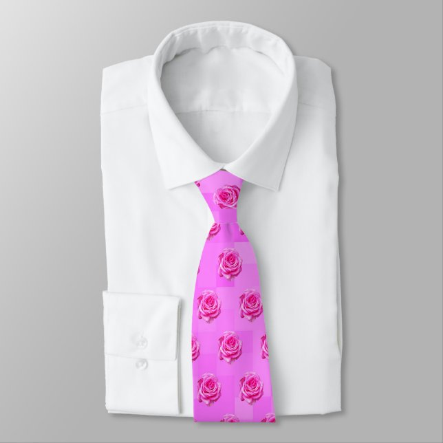 Pastel Rosa ros Mosaic, Neck Tie Slips (Bunden)