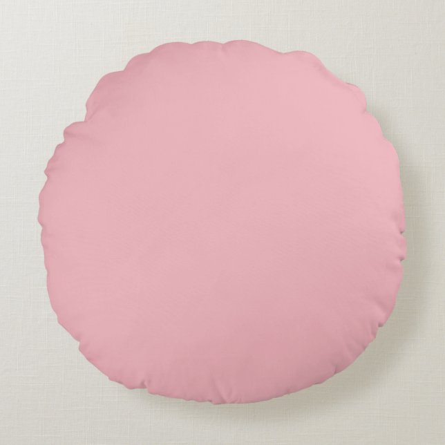 Pastel Rosa Rund Kudde (Framsidan)