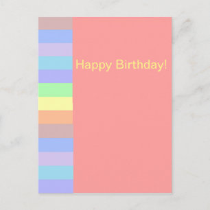 Pastel Rosa Salmon Rand Vykort