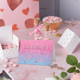 Pastel Rosa Scribble Hearts Glad Alla hjärtans dag Helgkort