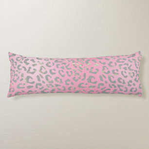 Pastel Rosa Silver Leopard Skriv ut Kroppskudde