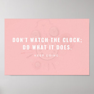 Pastel Rosa Simple Minimal Clock Coola Poster
