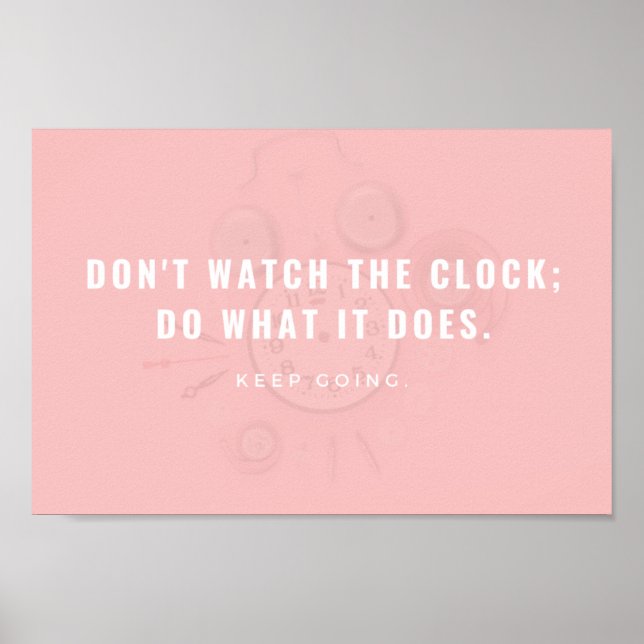 Pastel Rosa Simple Minimal Clock Coola Poster (Framsidan)