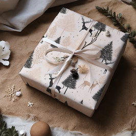 Pastel Rosa Simple Reindeer jul Presentpapper