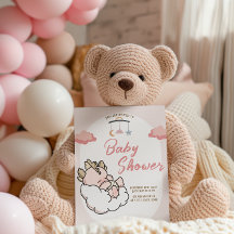 Pastel Rosa Sleeping Cloud Baby Dragon Birthday