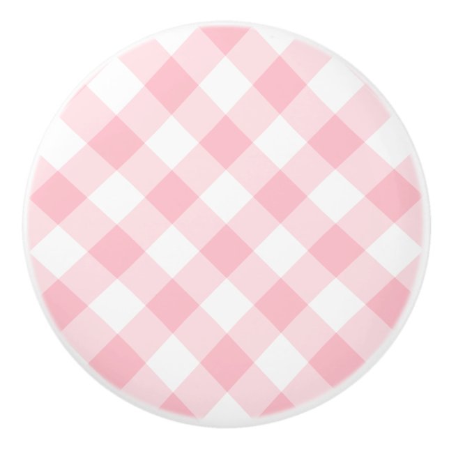 Pastel Rosa Small Gingham Knopp (Framsidan)